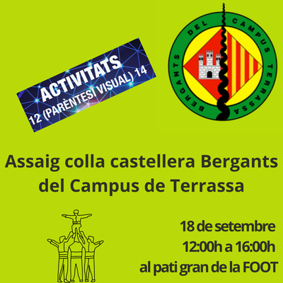 Assaig de la colla castellera Bergants del Campus de Terrassa
