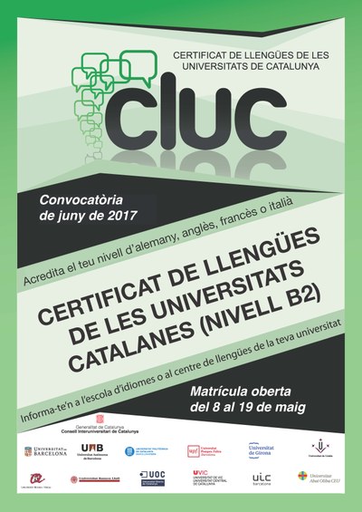 EXAMEN CLUC A LA UPC: B2 d'anglès, alemany, francès i italià