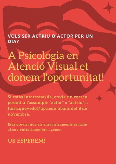 Vols ser actriu o actor per un dia?