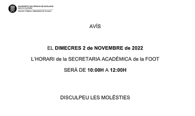 AVISO CAMBIO HORARIO SECRETARÍA ACADÉMICA